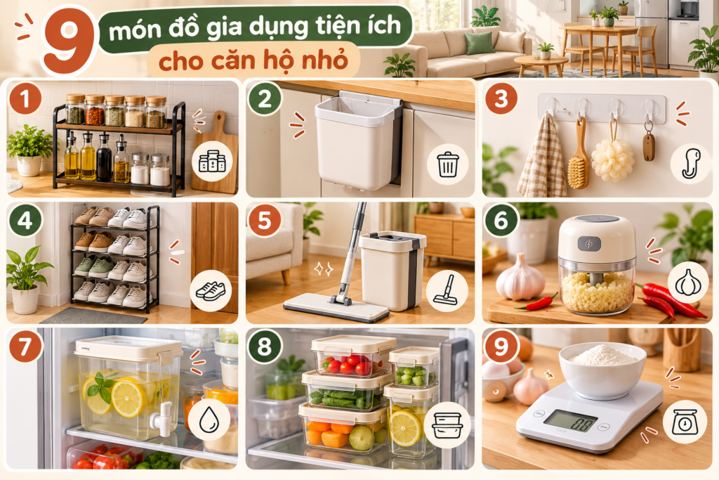 Đồ gia dụng tiện ích cho căn hộ nhỏ giúp tiết kiệm diện tích