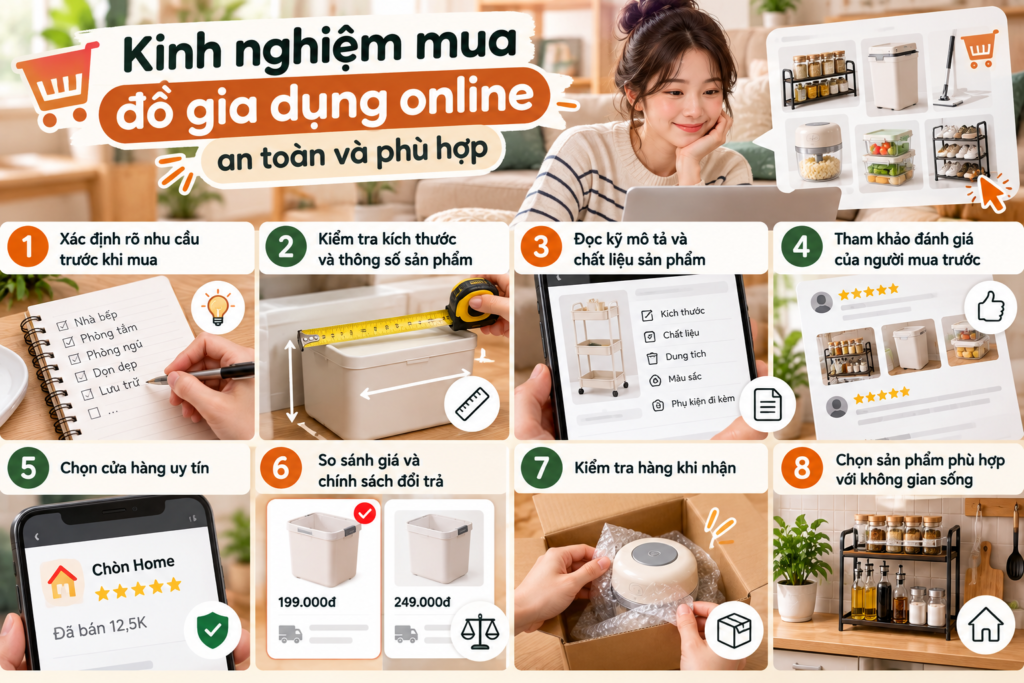 Kinh nghiệm mua đồ gia dụng online an toàn và phù hợp